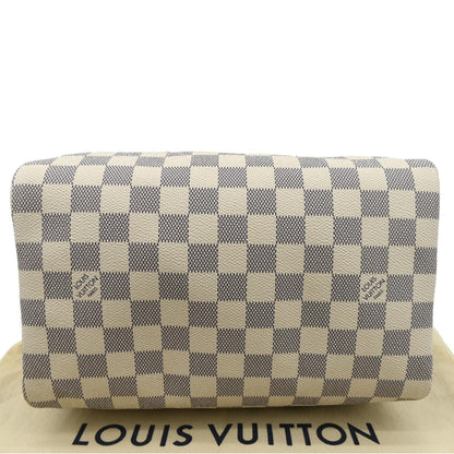 LOUIS VUITTON Speedy 25 Bandouliere Damier Azur Shoulder Bag White