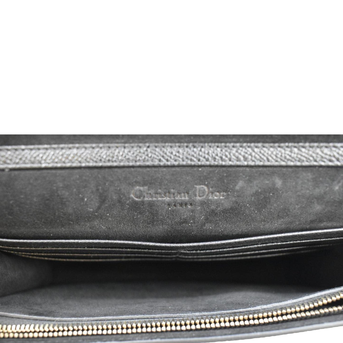 CHRISTIAN DIOR Long Saddle Leather Crossbody Chain Wallet Black
