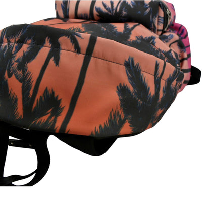 YVES SAINT LAURENT City Palm Print Canvas Backpack Bag Orange
