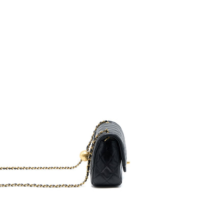 Chanel Pearl Crush Mini Rectangular Flap Bag Lambskin Black  (Microchip)