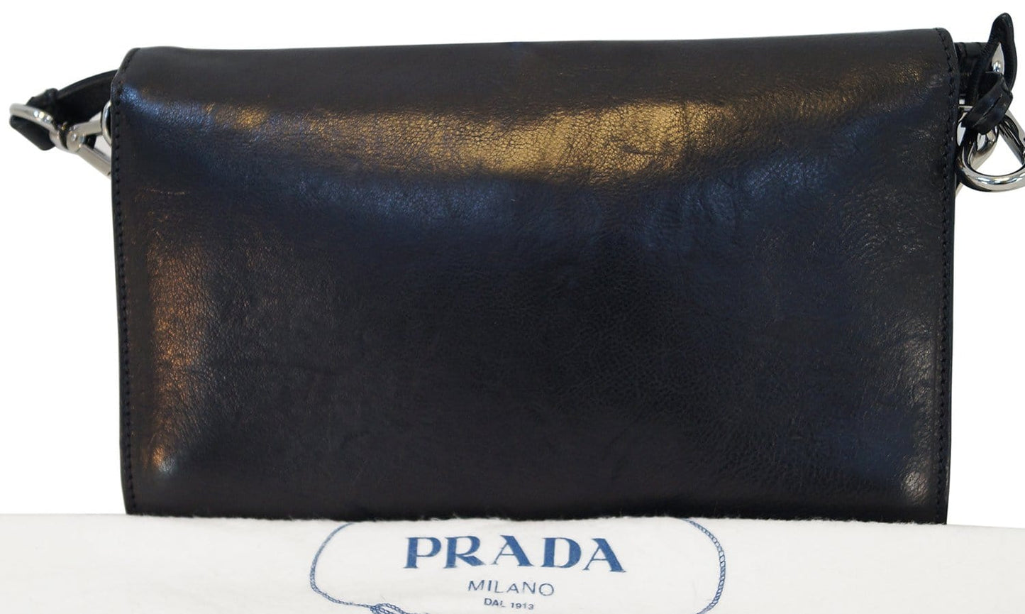PRADA Saffiano Leather Black Crossbody Bag