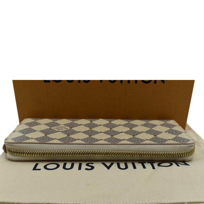 LOUIS VUITTON Studded Clemence Damier Azur Wallet Rose Ballerine