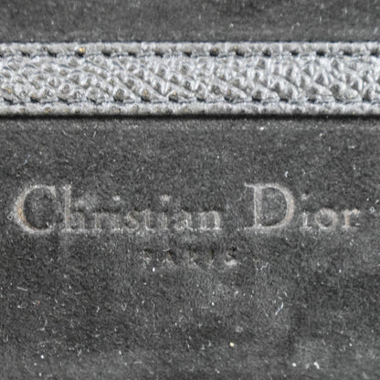 CHRISTIAN DIOR Long Saddle Leather Crossbody Chain Wallet Black