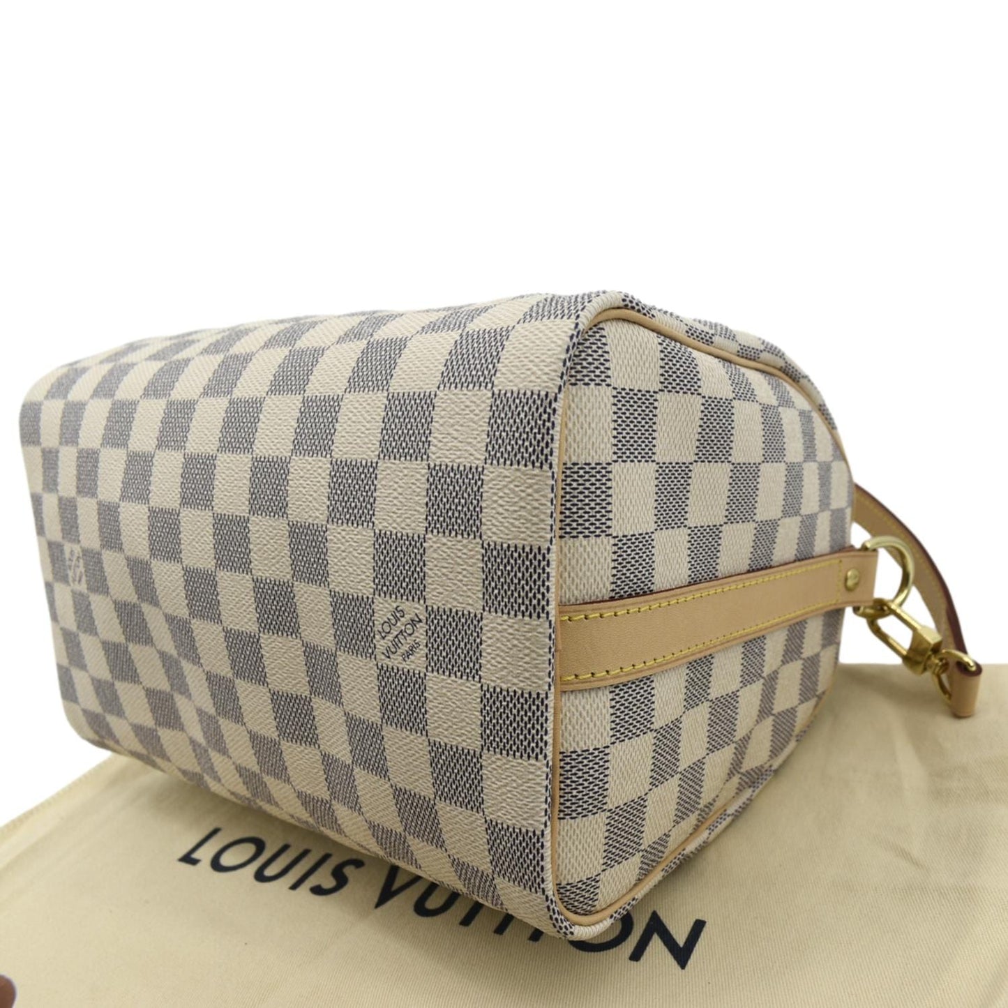 LOUIS VUITTON Speedy 25 Bandouliere Damier Azur Shoulder Bag White