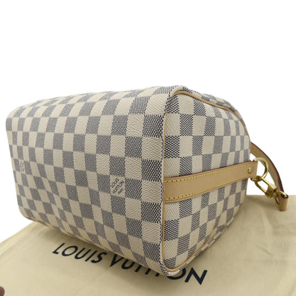LOUIS VUITTON Speedy 25 Bandouliere Damier Azur Shoulder Bag White