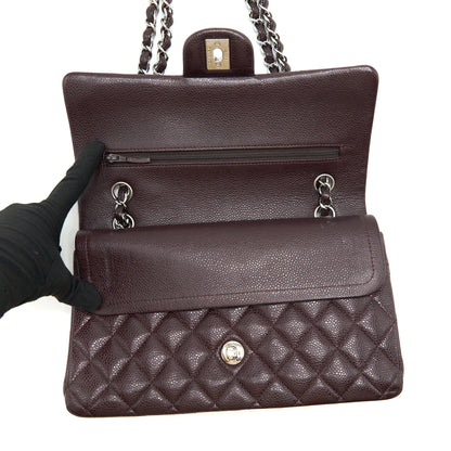 Chanel Medium Classic double Flap bag Caviar Burgundy