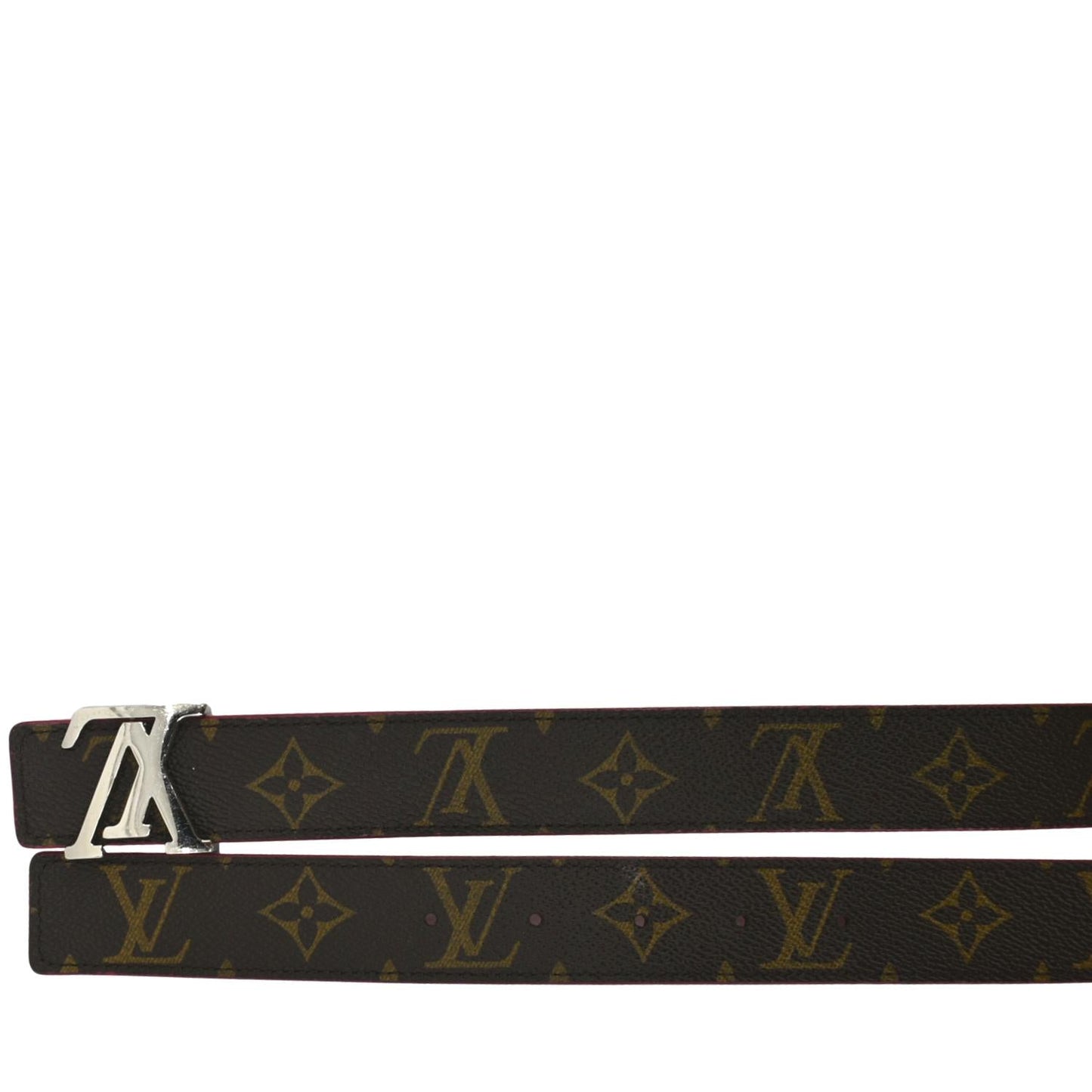 LOUIS VUITTON Monogram Canvas LV Initials Belt Brown