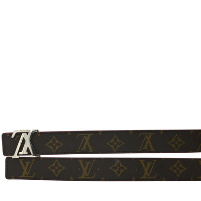 LOUIS VUITTON Monogram Canvas LV Initials Belt Brown