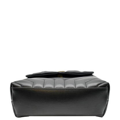 YVES SAINT LAURENT Loulou Small Matelasse Leather Chain Shoulder Bag Black