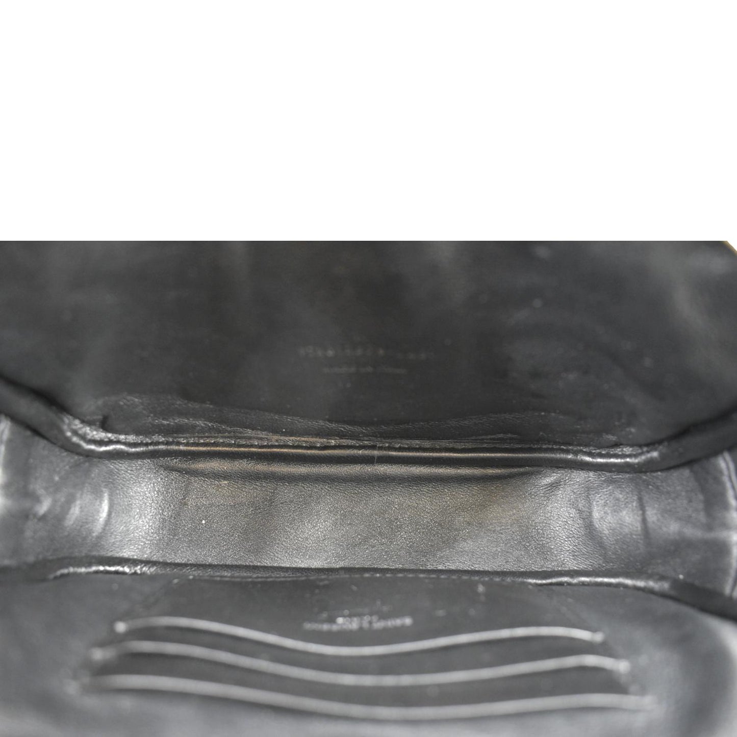 YVES SAINT LAURENT Lou Chevron Leather Camera Crossbody Bag Black