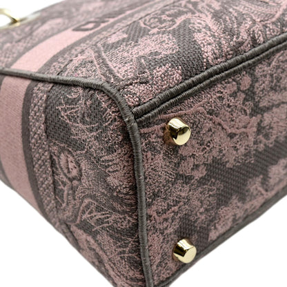 CHRISTIAN DIOR Medium Lady D-Lite Embroidered Canvas Shoulder Bag Rose Des