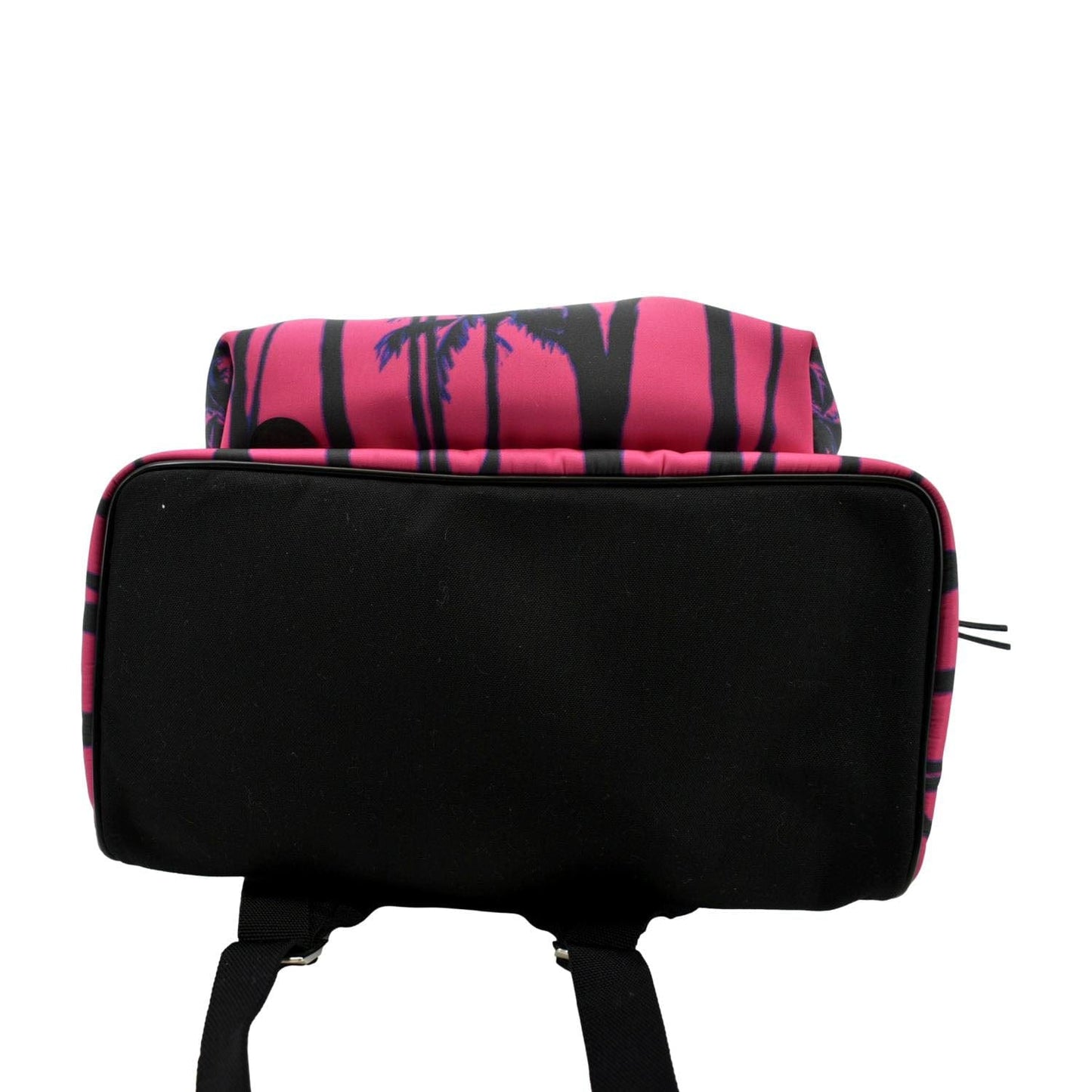 YVES SAINT LAURENT City Palm Print Canvas Backpack Bag Orange