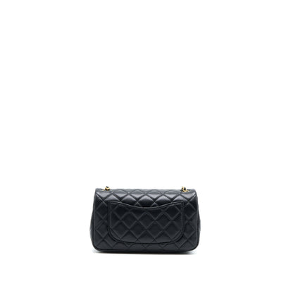Chanel Pearl Crush Mini Rectangular Lambskin Black Brushed  (Microchip)