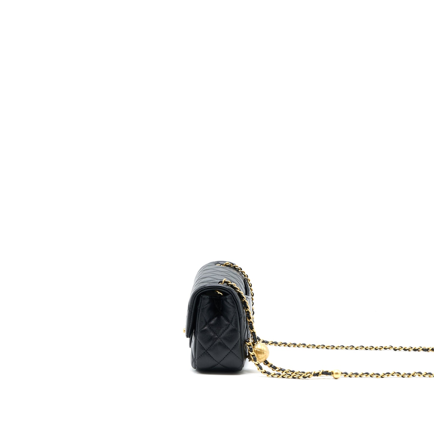 Chanel Pearl Crush Mini Rectangular Lambskin Black Brushed  (Microchip)