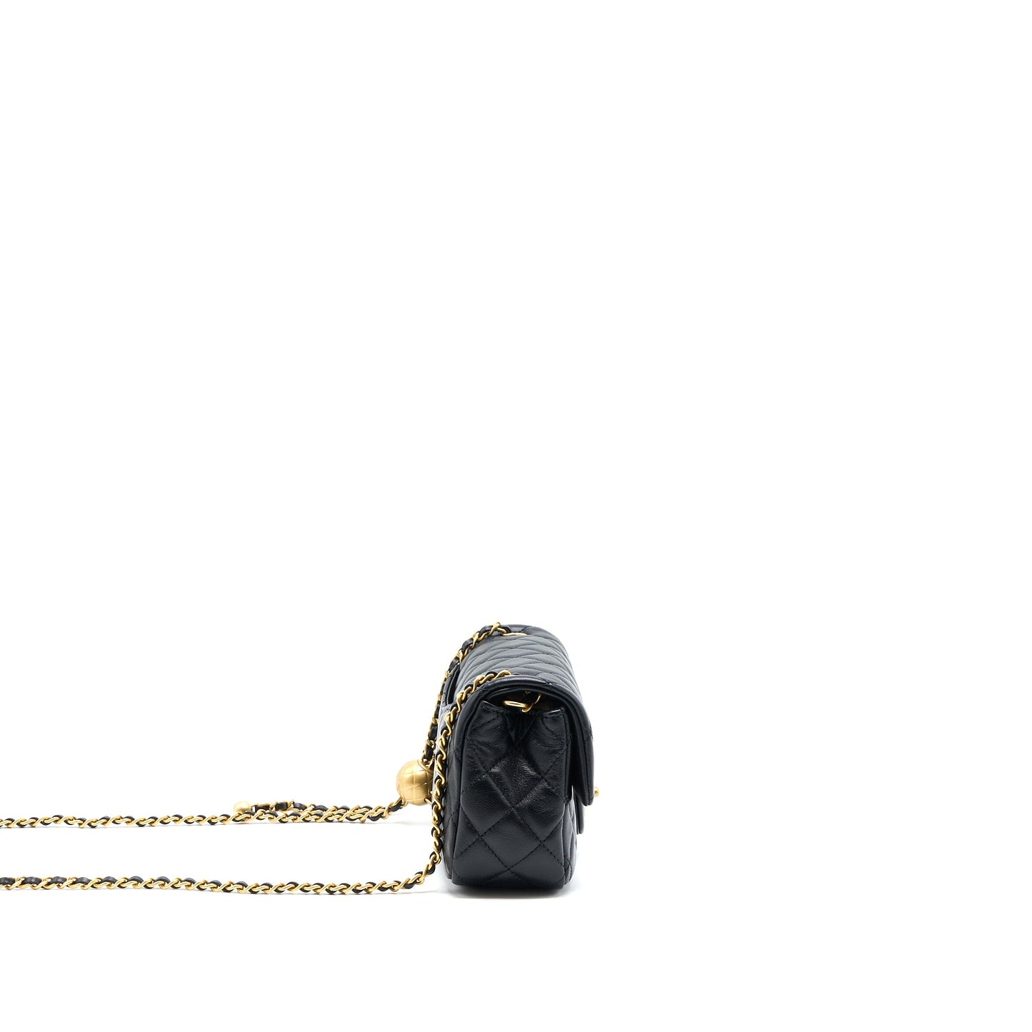 Chanel Pearl Crush Mini Rectangular Lambskin Black Brushed  (Microchip)