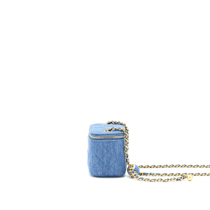 Chanel 22C Pearl Crush mini Vanity with Chain Denim