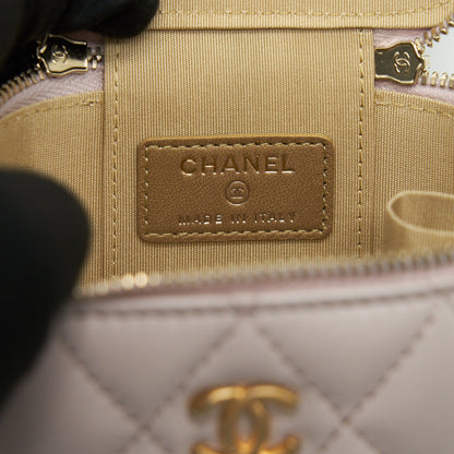 Chanel 21B Lilac/ Light Purple Pearl Crush Small Vanity Case with Chain