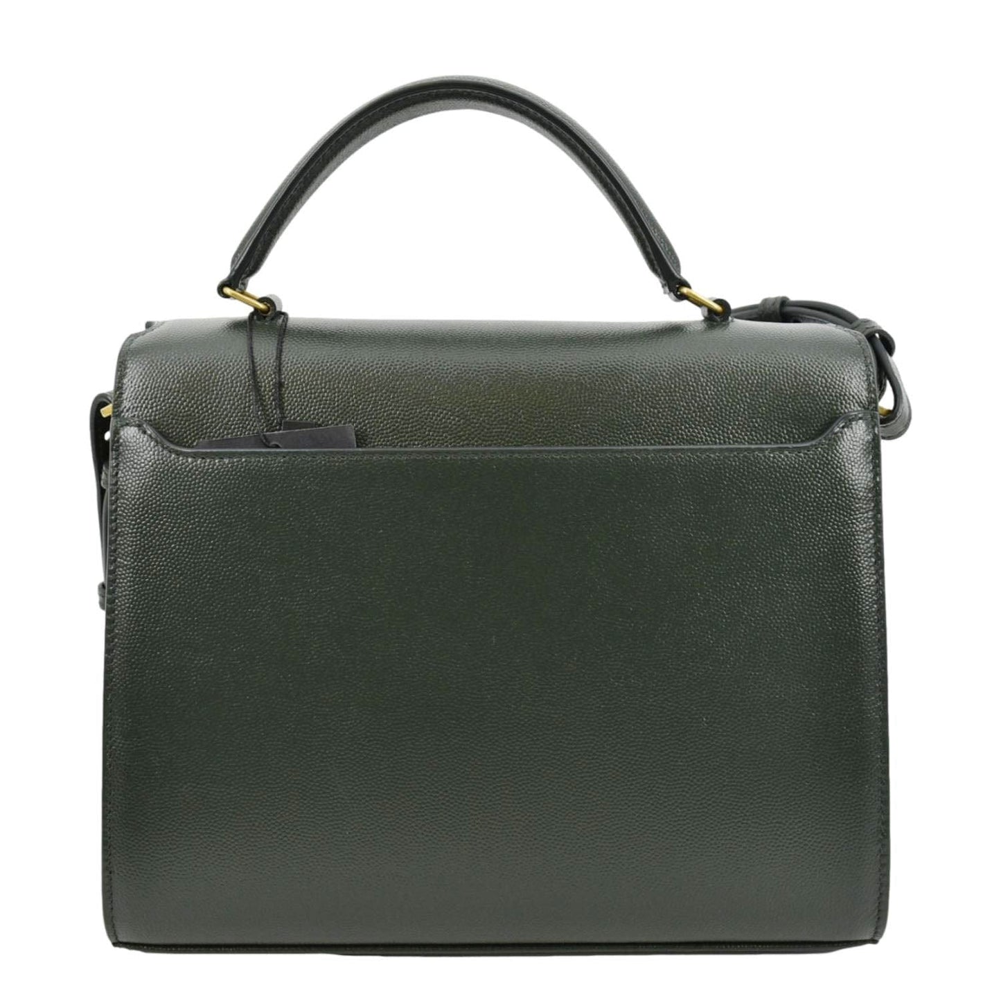 YVES SAINT LAURENT Cassandra Top Handle Leather Shoulder Bag Green