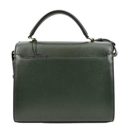 YVES SAINT LAURENT Cassandra Top Handle Leather Shoulder Bag Green
