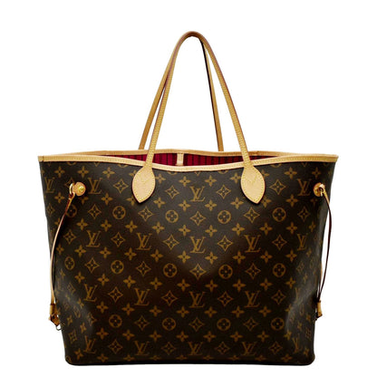 LOUIS VUITTON Neverfull GM Monogram Canvas Tote Bag Brown