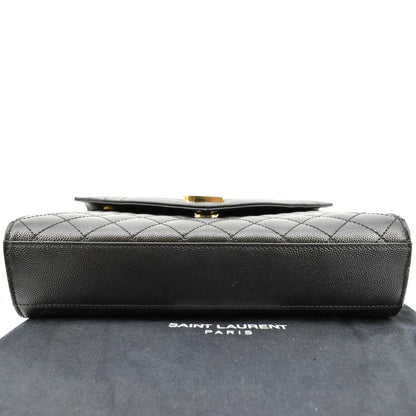 YVES SAINT LAURENT Envelope Medium Matelasse Leather Crossbody Bag Black