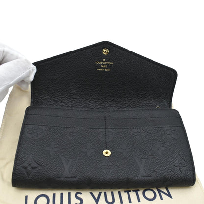LOUIS VUITTON Sarah Monogram Empreinte Leather Wallet Black