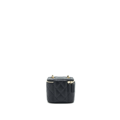 Chanel 22C Pearl Crush Mini vanity with chain Lambskin black