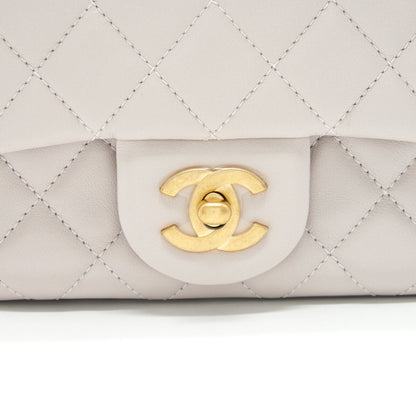 Chanel 21B lilac/ Light Purple mini Pearl Crush Square flap bag