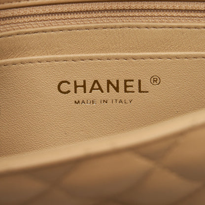 Chanel 22C Mini Square Flap Bag Lambskin Beige L