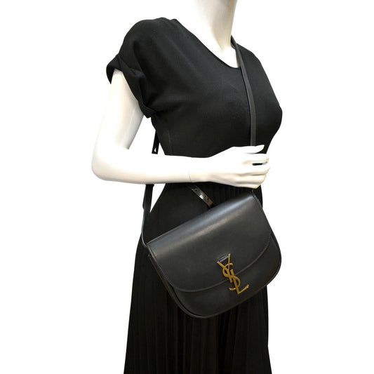YVES SAINT LAURENT Kaia Leather Crossbody Bag Black