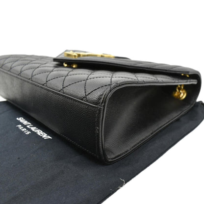 YVES SAINT LAURENT Envelope Medium Matelasse Leather Crossbody Bag Black