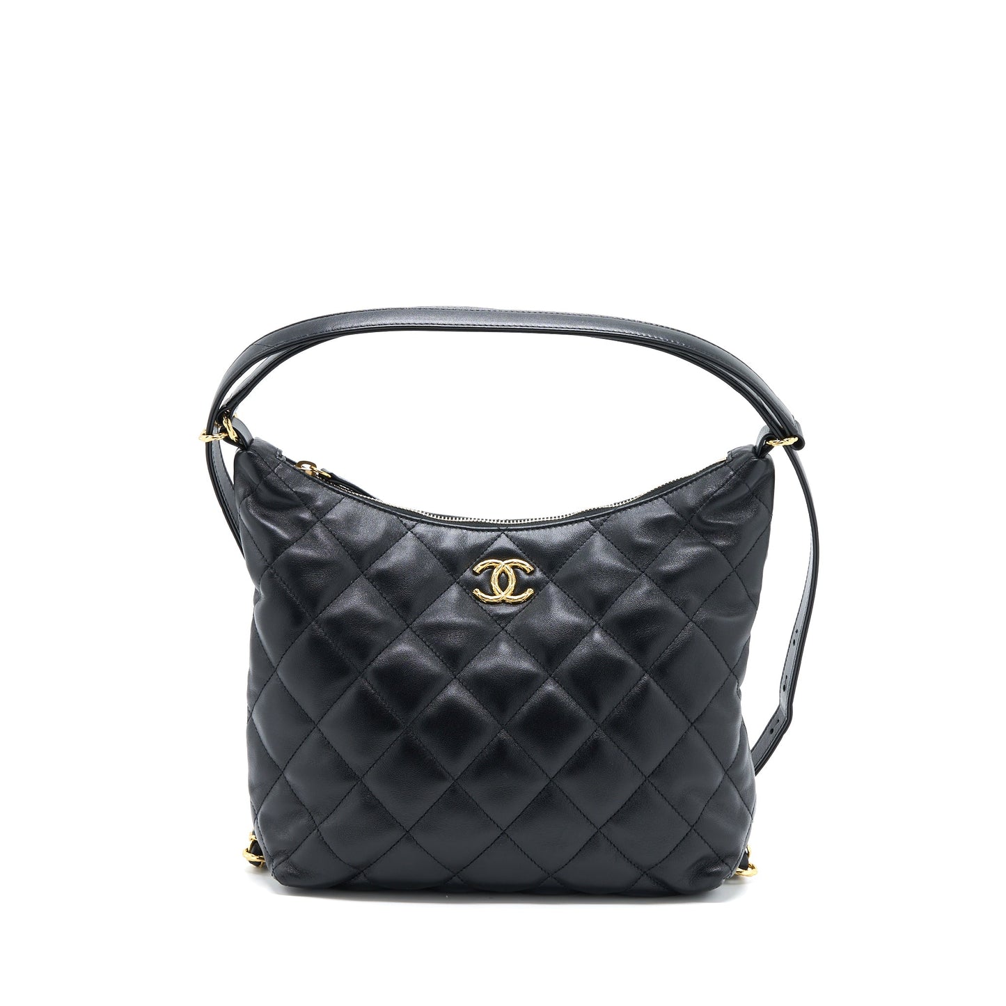 Chanel 22B Hobo Bag Lambskin Black  (Microchip)