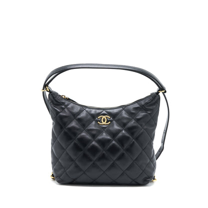 Chanel 22B Hobo Bag Lambskin Black  (Microchip)