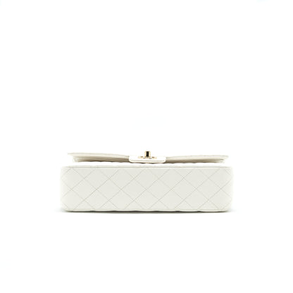 Chanel Medium Classic Double flap Bag Caviar White with L