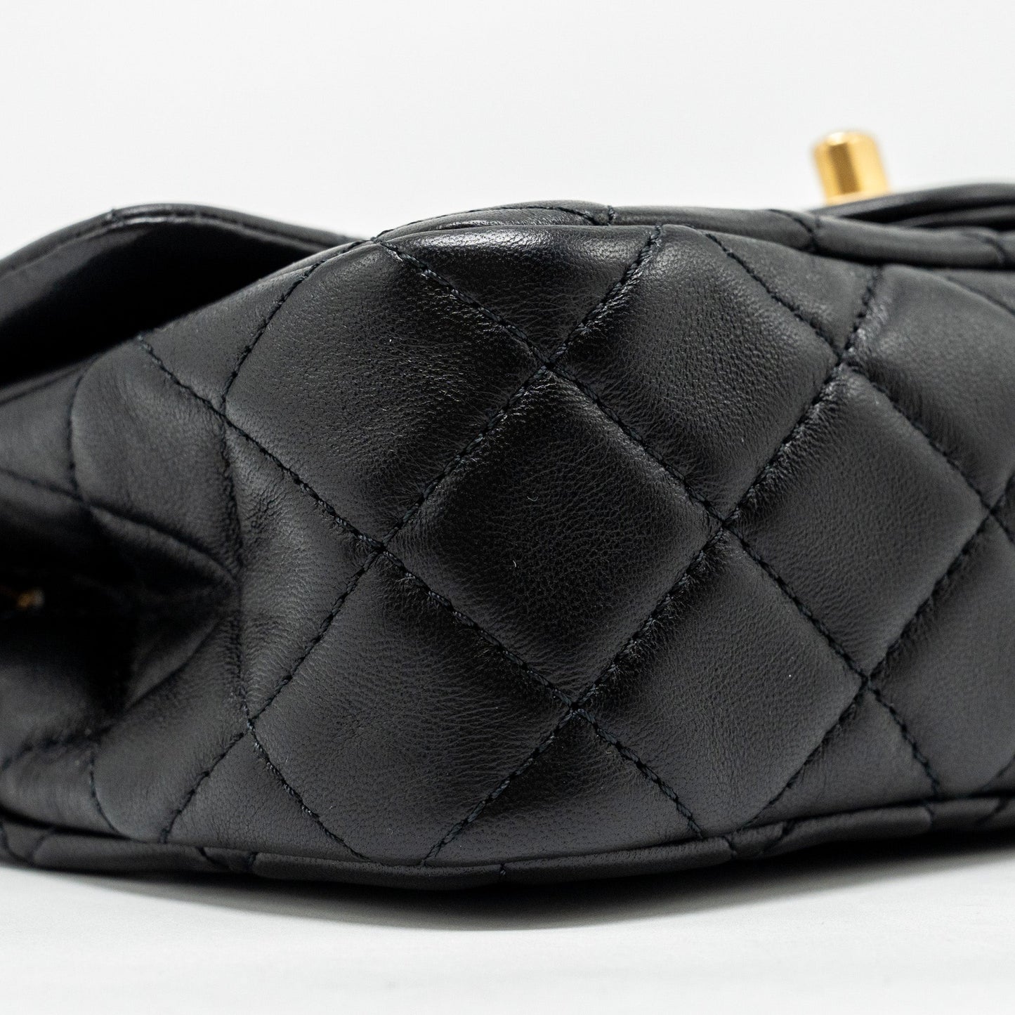 Chanel Pearl Crush Mini Rectangular Flap Bag Lambskin BLACK  (Microchip)