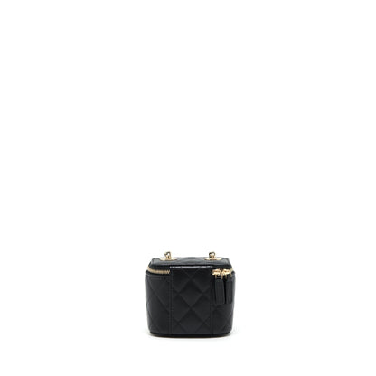 Chanel Mini Vanity With Pearl Chain Lambskin Black L
