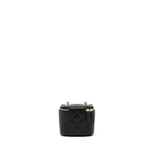 Chanel Mini Vanity With Pearl Chain Lambskin Black L