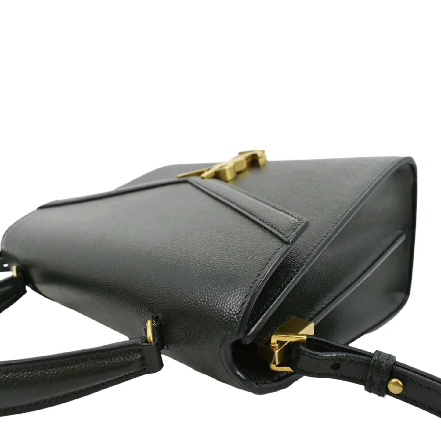 YVES SAINT LAURENT Cassandra Top Handle Leather Shoulder Bag Green