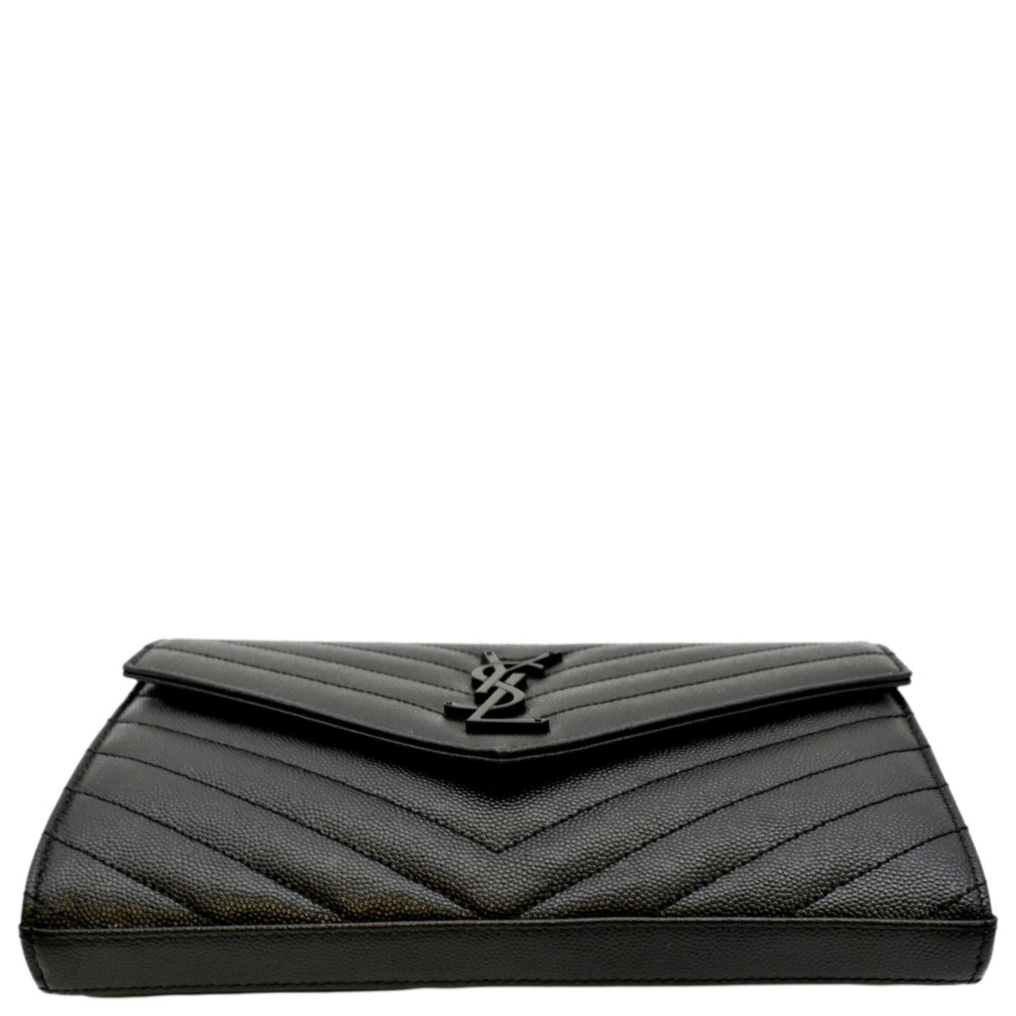 YVES SAINT LAURENT Cassandre Matelasse Chain Wallet Crossbody Bag Black