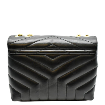 YVES SAINT LAURENT Loulou Small Matelasse Leather Chain Shoulder Bag Black