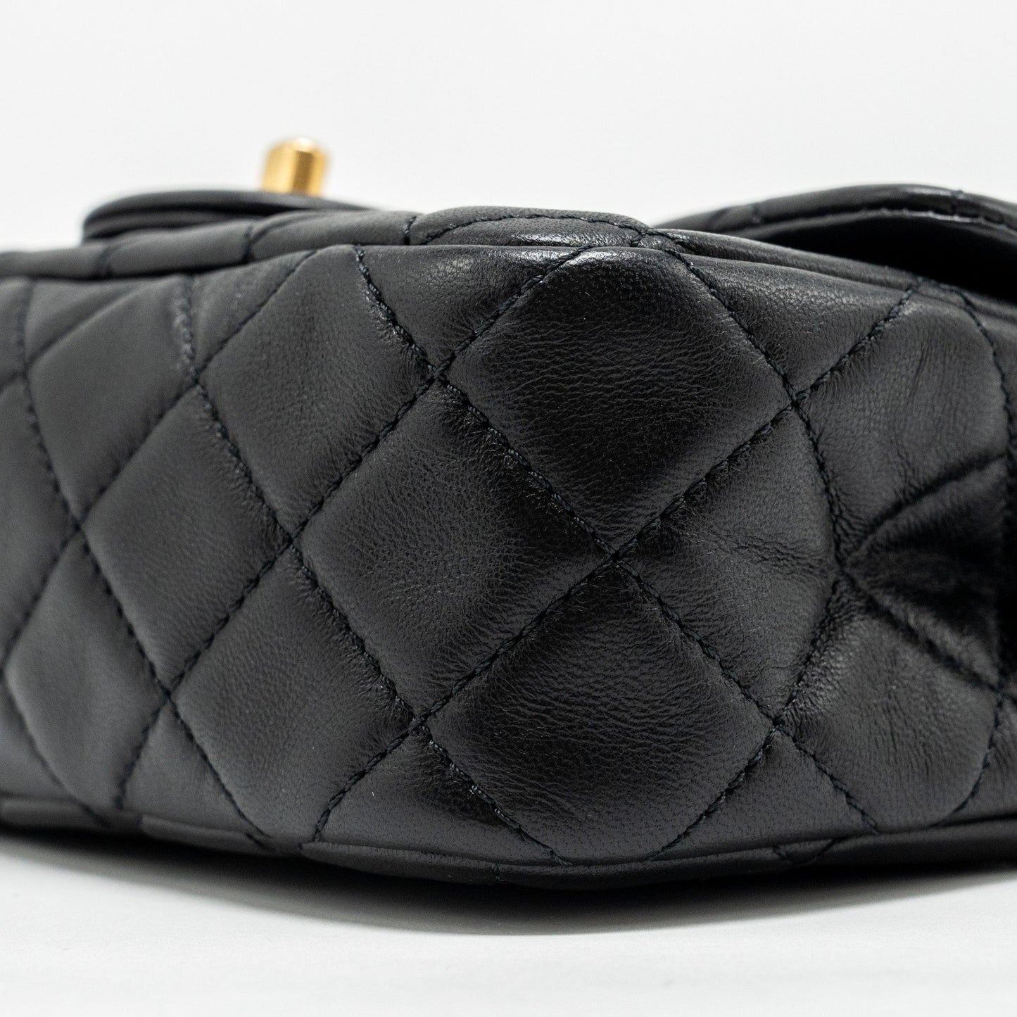 Chanel Pearl Crush Mini Rectangular Flap Bag Lambskin BLACK  (Microchip)