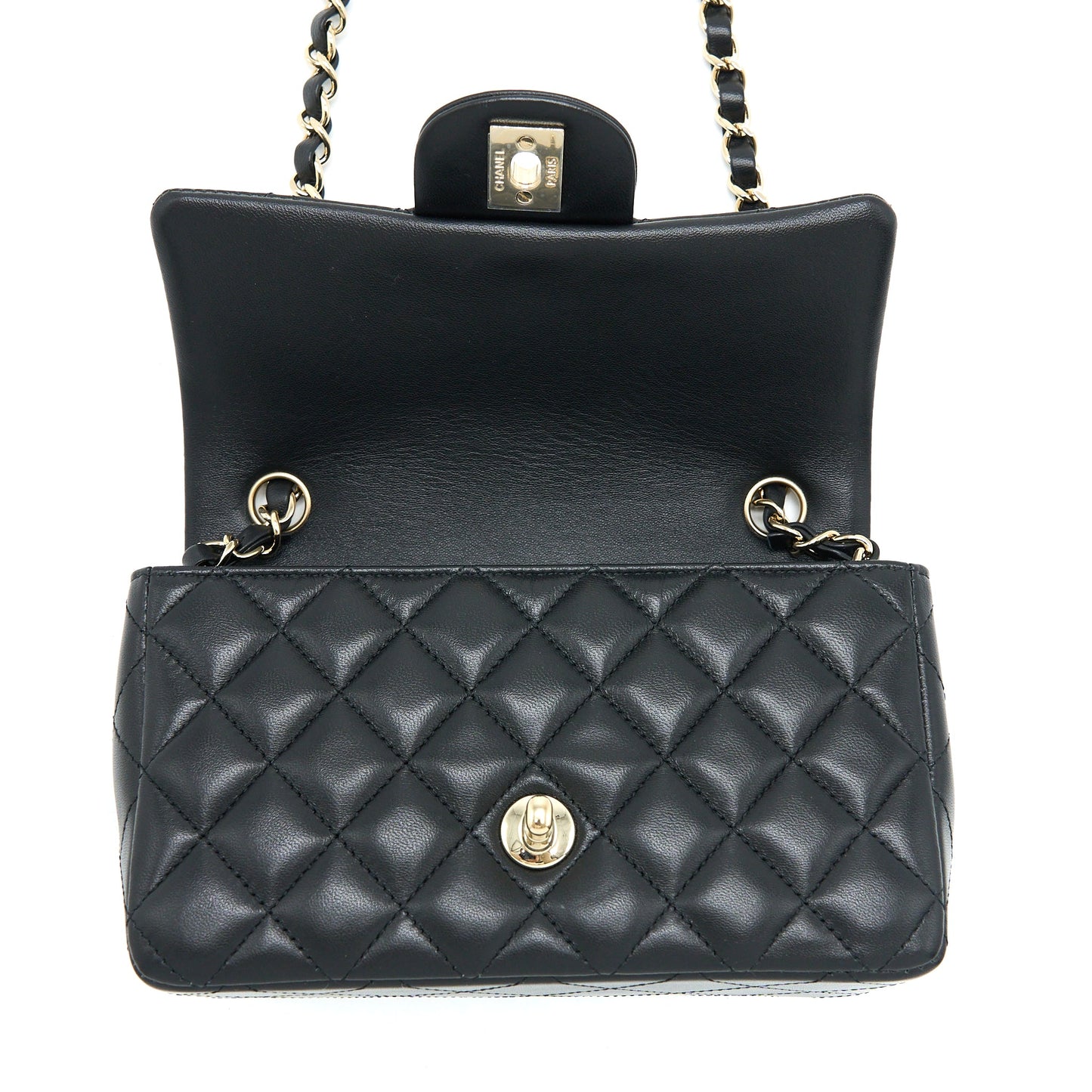 Chanel Mini Rectangular Flap Bag Lambskin Black L