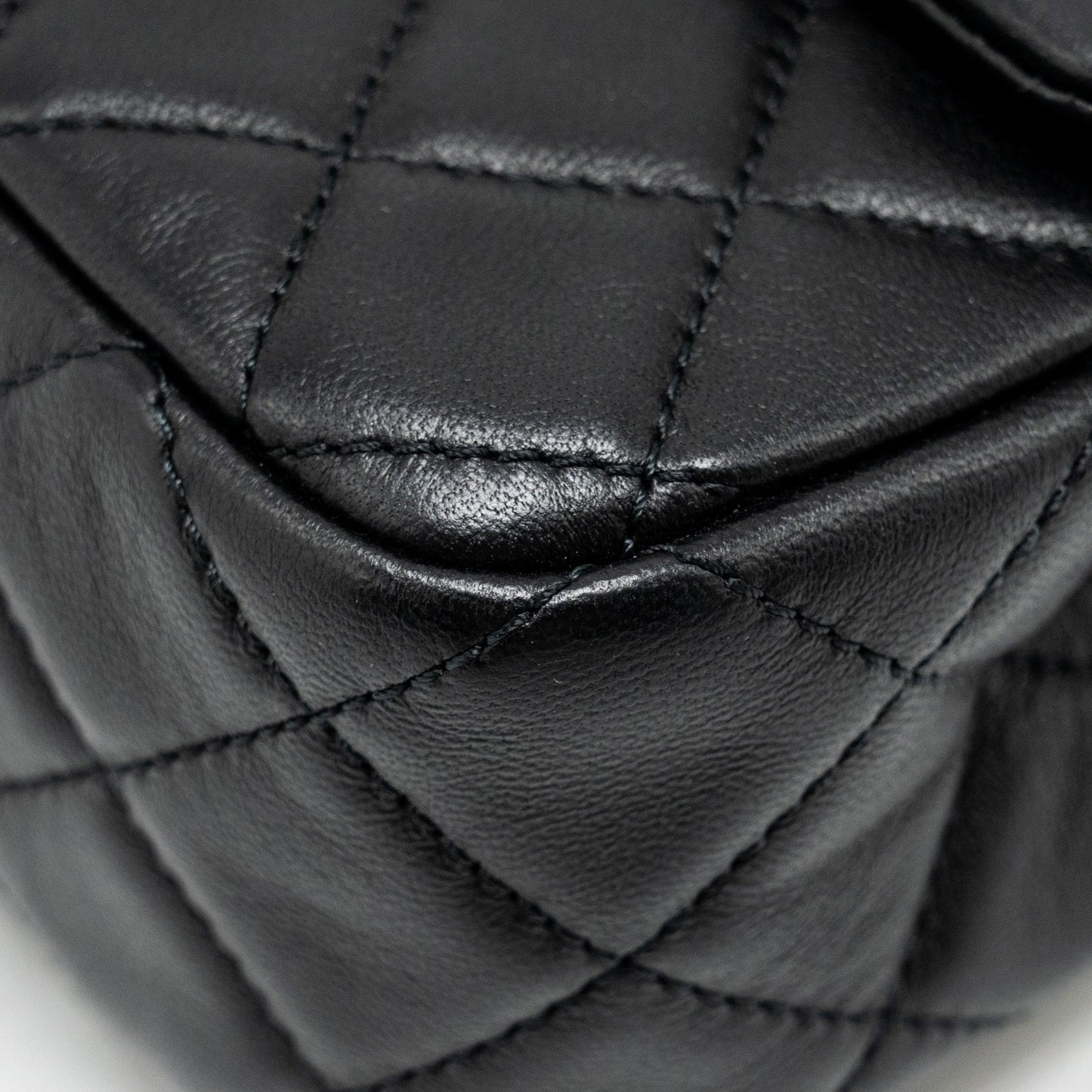 Chanel Pearl Crush Mini Rectangular Flap Bag Lambskin BLACK  (Microchip)