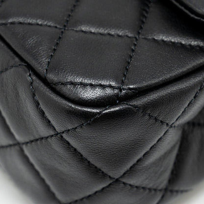 Chanel Pearl Crush Mini Rectangular Flap Bag Lambskin BLACK  (Microchip)