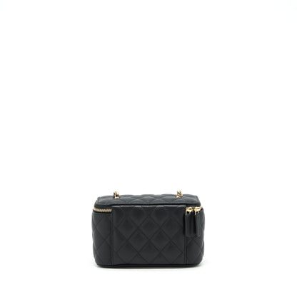 Chanel 22P Long Vanity With CC Logo Chain Caviar Black L