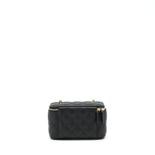 Chanel 22P Long Vanity With CC Logo Chain Caviar Black L
