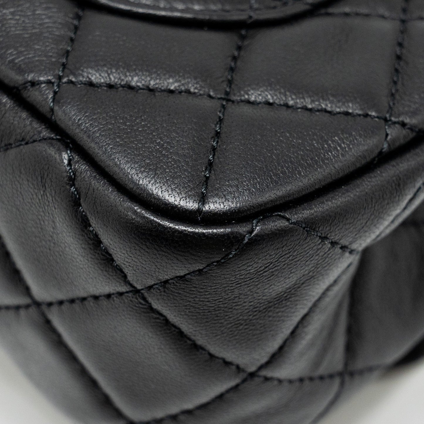 Chanel Pearl Crush Mini Rectangular Flap Bag Lambskin BLACK  (Microchip)