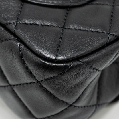 Chanel Pearl Crush Mini Rectangular Flap Bag Lambskin BLACK  (Microchip)
