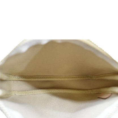LOUIS VUITTON Mini Pochette Damier Azur Accessoires Pouch White