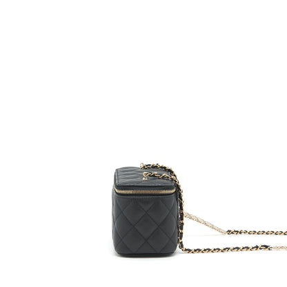 Chanel 22P Long Vanity With CC Logo Chain Caviar Black L